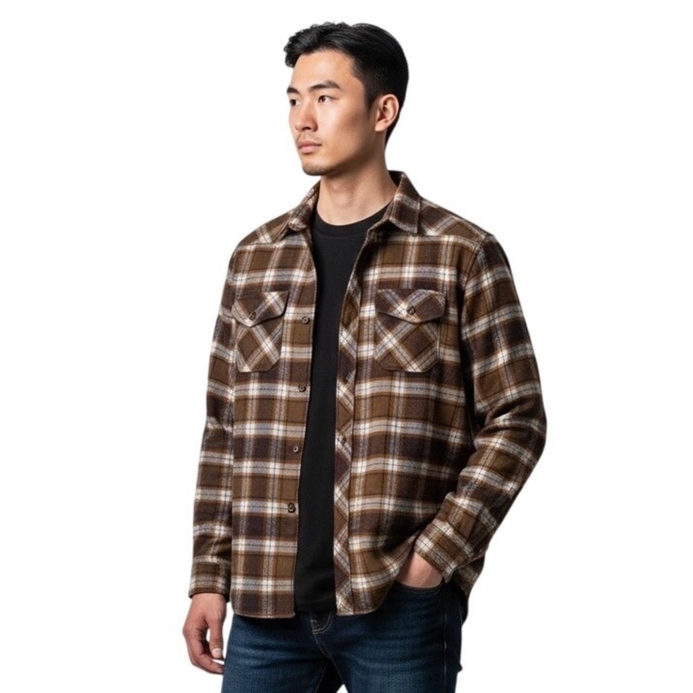 LL Bean Mens Flannel Shirt Size L Tall